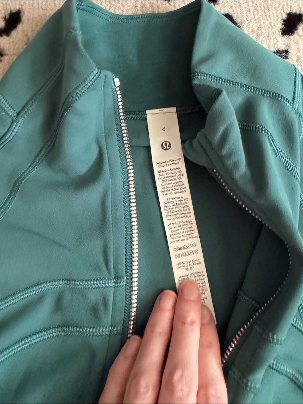 lululemon athletica Teal Full-Zip Pullover Deep Marina Define Jacket Silver Nulu - Picture 3 of 6